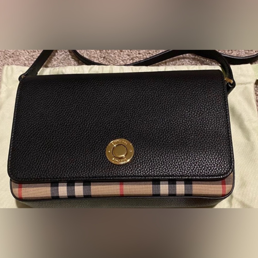 Burberry New Hampshire Crossbody Check, Calf leather bag